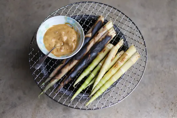 stock image Image of charcoal-grilled bamboo