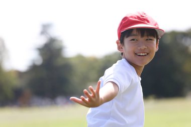 Koşan çocuk spor günü görüntüsü