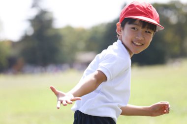 Koşan çocuk spor günü görüntüsü