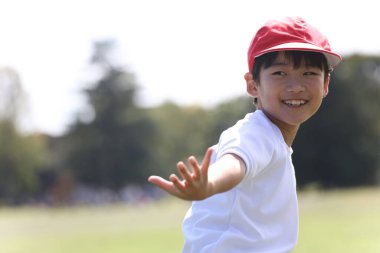 Koşan çocuk spor günü görüntüsü