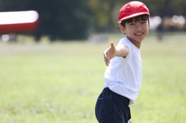 Koşan çocuk spor günü görüntüsü