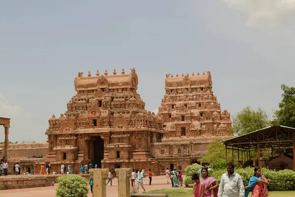 stock image The Brihadeeswarar Temple, also known as the Big Temple or Peruvudaiyar Kovil, is a magnificent Hindu temple dedicated to Lord Shiva located in Thanjavur, Tamil Nadu, India. 