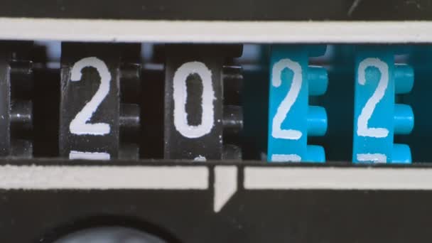 2022 2023新年计数器号码 一组数字倒数计时器 蓝色的数字 — 图库视频影像