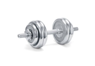 Çelik halter beyaz arkaplanda izole edildi