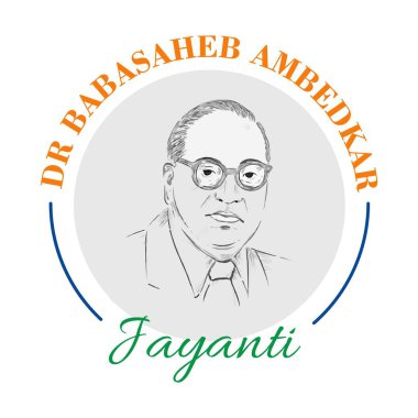 Dr. B.R Ambedkar jayanti. Bhimrao Ramji Ambedkar vektör illüstrasyonu, Hindistan Anayasası.