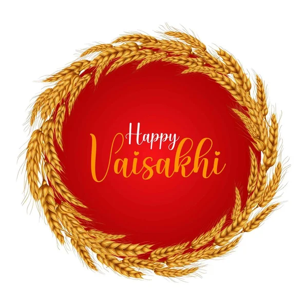 Happy Vaisakhi Oder Baisakhi Festival Kreativ Mit Typografie Und Punjabi — Stockvektor