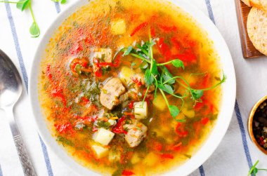 Et ve sebzeli Ev Yapımı Çorba, Türkiye Çorbası, Teselli Yemeği