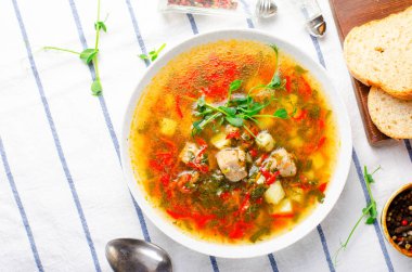 Et ve sebzeli Ev Yapımı Çorba, Türkiye Çorbası, Teselli Yemeği