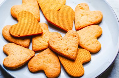 Cookies in Shape of Heart, Handmade Cookies for Valentine's Day, Mother's Day, Sweet Treat