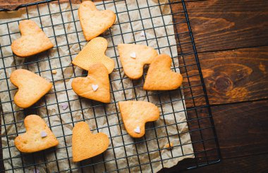 Cookies in Shape of Heart, Handmade Cookies for Valentine's Day, Mother's Day, Sweet Treat