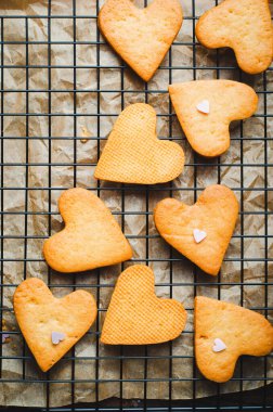 Cookies in Shape of Heart, Handmade Cookies for Valentine's Day, Mother's Day, Sweet Treat