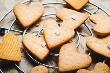 Cookies in Shape of Heart, Handmade Cookies for Valentine's Day, Mother's Day, Sweet Treat