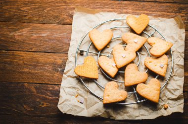Cookies in Shape of Heart, Handmade Cookies for Valentine's Day, Mother's Day, Sweet Treat