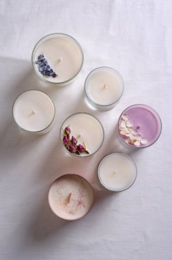 Soy Candle, Assorted Handmade Scented Candle in Glass, Romantic Concept