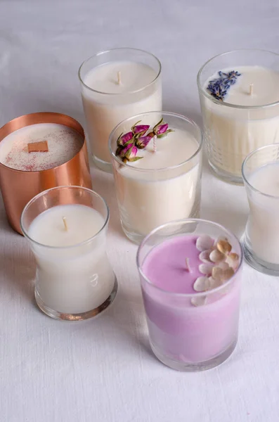 Soy Candle, Assorted Handmade Scented Candle in Glass, Romantic Concept