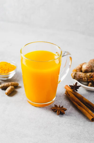 Turmeric Tea Egészséges Ital Kurkuma Fűszerek Jamu Juice Immunerősítő Ital — Stock Fotó