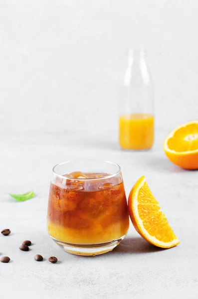 Bumble Coffee Coffee Orange Juice Ice Refreshing Drink Light Grey — Stok Foto