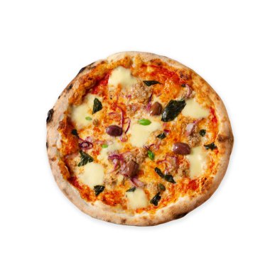 Ton Balığı Pizza, Ton Balığı, Mozzarella, Soğan, Basil ve Zeytinli Taze Fırınlanmış Pizza...