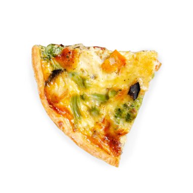 Sebzeli kiş, Ev Yapımı Açık Turta, Beyaz Arkaplanda Savory Tart
