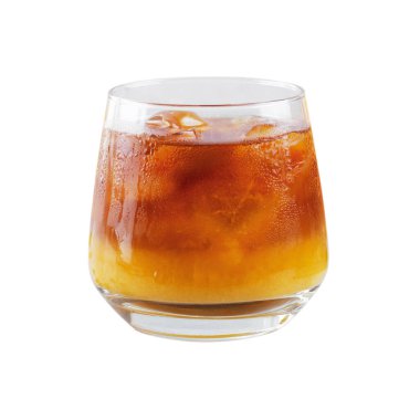 Bumble Coffee, Buzlu Portakal Suyu Kahvesi, İzole Beyaz Arkaplan İçeceği