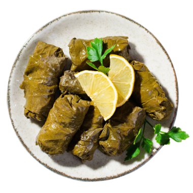 Dolma, Doldurulmuş Üzüm Yaprakları Beyaz İzole Arkaplanda