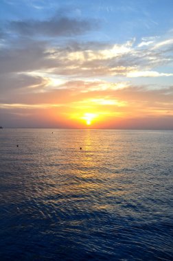 Kızıl Deniz 'de güzel bir gün batımı, Sharm El Sheikh, Mısır