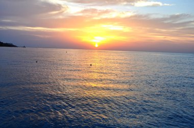 Kızıl Deniz 'de güzel bir gün batımı, Sharm El Sheikh, Mısır