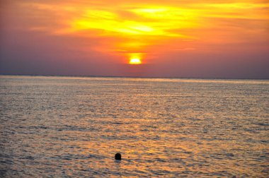 Kızıl Deniz 'de güzel bir gün batımı, Sharm El Sheikh, Mısır