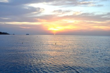 Kızıl Deniz 'de güzel bir gün batımı, Sharm El Sheikh, Mısır