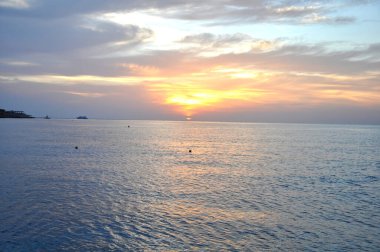Kızıl Deniz 'de güzel bir gün batımı, Sharm El Sheikh, Mısır