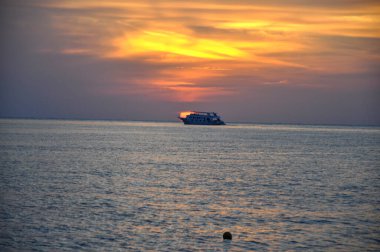 Kızıl Deniz 'de güzel bir gün batımı, Sharm El Sheikh, Mısır