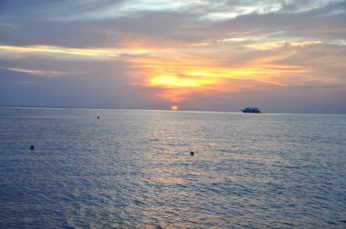 Kızıl Deniz 'de güzel bir gün batımı, Sharm El Sheikh, Mısır