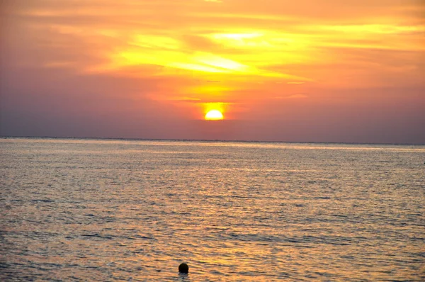 Prachtige Zonsondergang Aan Rode Zee Sharm Sheikh Egypte — Stockfoto