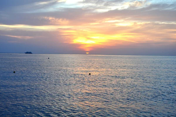 Prachtige Zonsondergang Aan Rode Zee Sharm Sheikh Egypte — Stockfoto