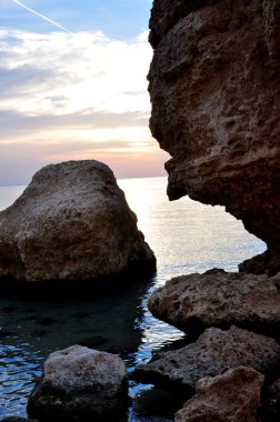 Kızıl Deniz 'de turuncu gün batımı, Mısır