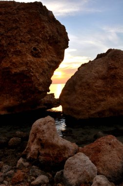 Kızıl Deniz 'de turuncu gün batımı, Mısır