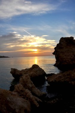 Kızıl Deniz 'de turuncu gün batımı, Mısır