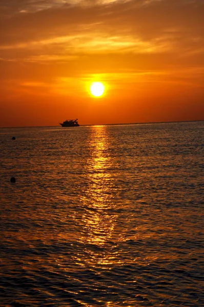 stock image Orange sunset on the Red Sea, Egypt