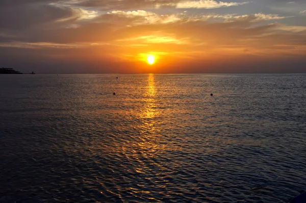 Оранжевый Закат Красном Море Египет — стоковое фото