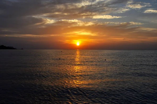 Orangener Sonnenuntergang Roten Meer Ägypten — Stockfoto