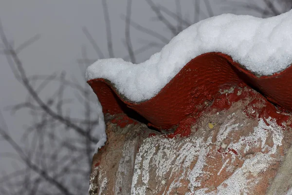 Erster Schnee Auf Der Straße Der Stadt Charkiw Ukraine — Stockfoto