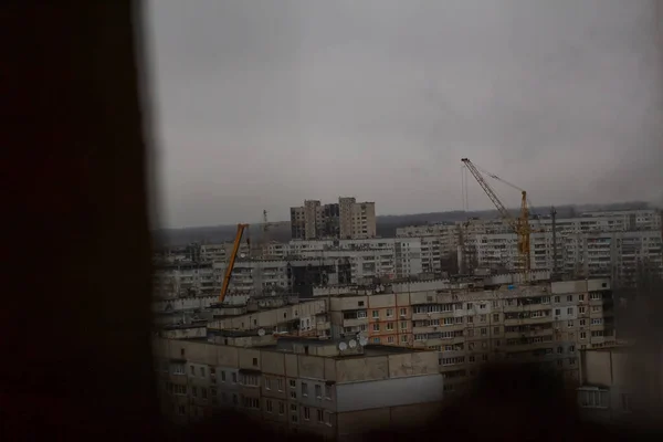 Förstörd Norra Saltovka Ryska Trupper Krig 2022 Kharkiv Ukraina — Stockfoto
