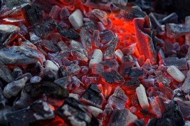 Yangında kırmızı kömür. Harkov. Ukrayna