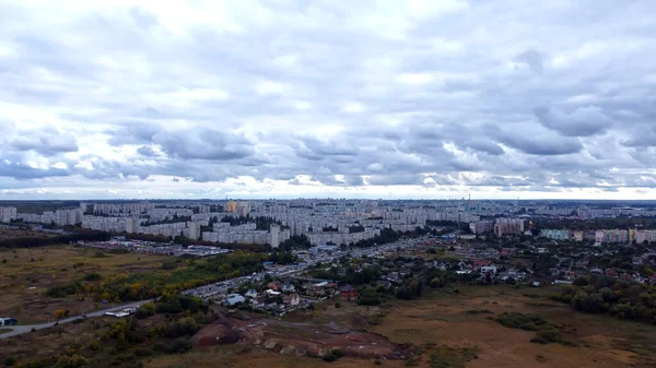 stock image Photo from the drone of the Kharkov residential area.  Northern Saltovka from a bird's eye view.  Saltovka before the war.