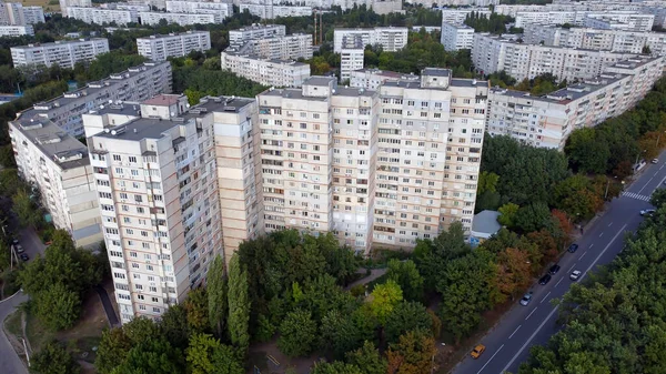 Foto Del Dron Zona Residencial Jarkov Norte Saltovka Desde Vista —  Fotos de Stock