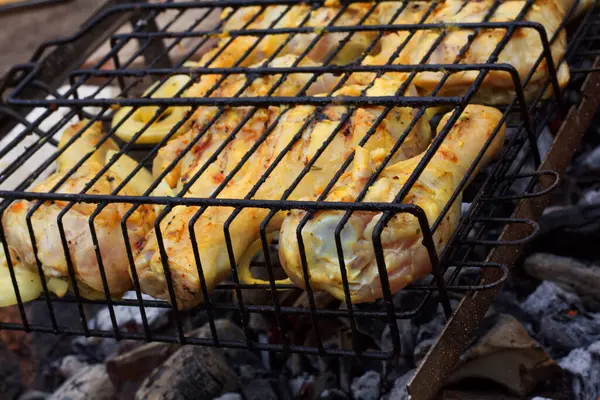 Izgarada Pişirilmiş Tavuk Şişleri — Stok fotoğraf