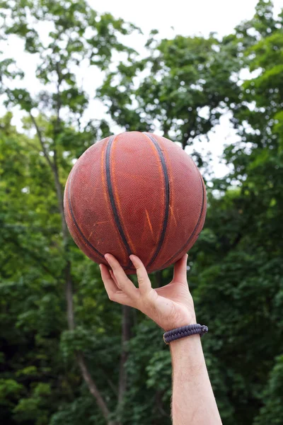 Oud Basketbal Hand Speelplaats — Stockfoto