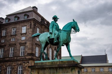 Kopenhag 'ın güzel manzarası. Danimarka 'nın başkentinde tarihi binalar