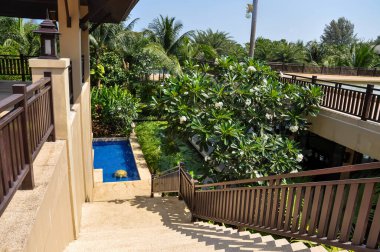 Tayland 'daki otelin bölgesinde çarpıcı bir doğa.