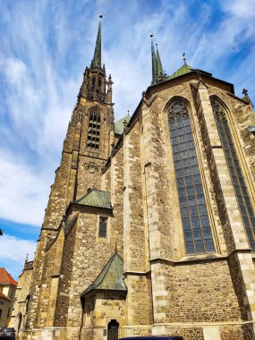Aziz Peter ve Paul Katedrali. Çek Cumhuriyeti Brno 'daki Katolik Katedrali